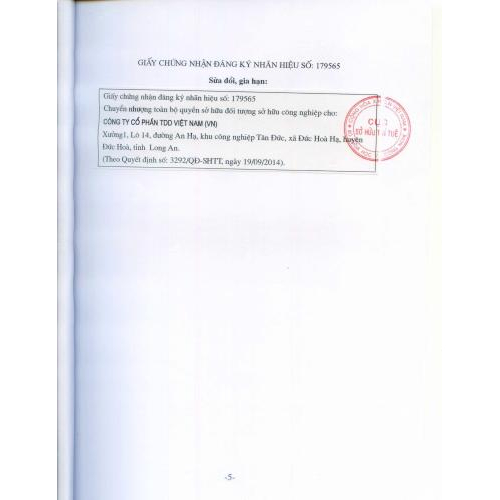 Giấy chứng nhận đăng ký nhãn hiệu Maxi Cali trong nhà